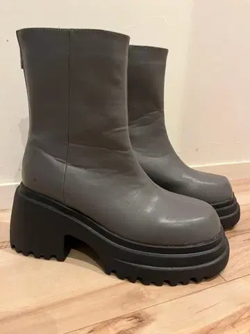 EMODA 통굽 그레이 사이드 고어 부츠