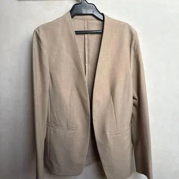베이지 노카라 자켓
