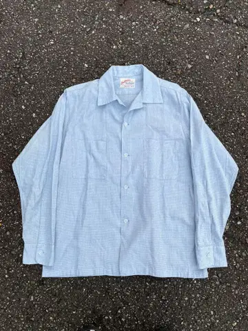 50's Beau Brummell 코튼 오픈 카라 셔츠 M