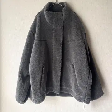 택 포함 FRAMeWORK 울 혼방 보아 스탠드 블루종 38 그레이