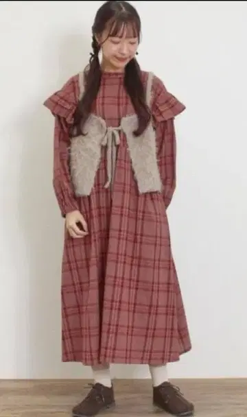 SM2 모듬 소매 프릴 스탠드 넥 전후 코튼 린넨 2WAY 원피스 M