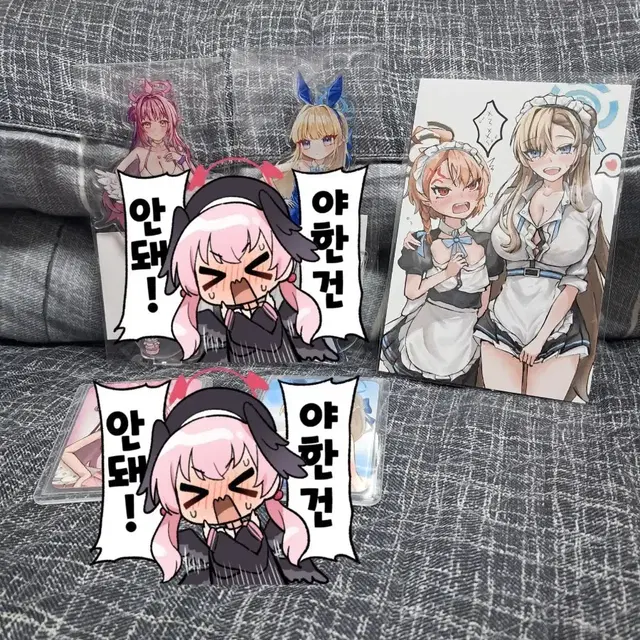 급처) 블루아카이브 아스마,미카 아크릴스탠드&포카세트 (서비스포함)