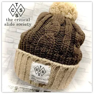 TCSS 더 크리티컬 슬라이드 소사이어티 니트 모자 일본제 브라운 베이지
