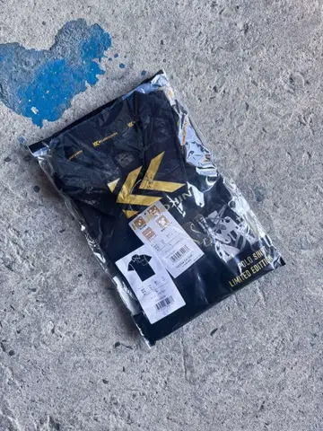 후지야 블랙 골드 KUROKIN 한정판 블랙 피케 셔츠 M 사이즈