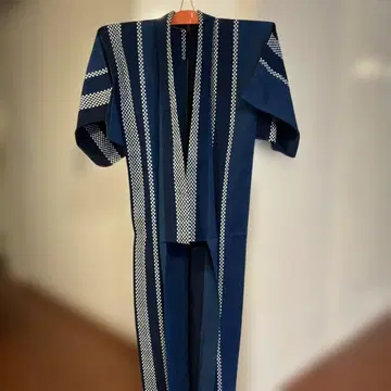 네이비 스트라이프 목화 기모노