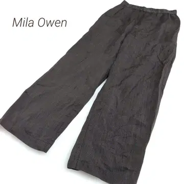 [ Mila Owen ] 완판템 라미 혼방 와이드 팬츠 허리밴딩 브라운