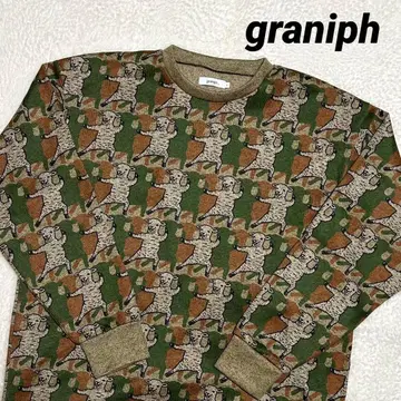 graniph 그라니프 올 패턴 라무 초프 양 맨투맨 L