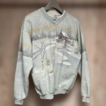 Bernese Glen USA 빈티지 설경 프린트 트레이닝복 M