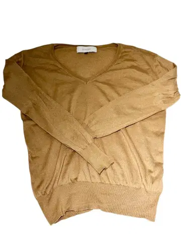 르쉘 블루 캐시미어 혼방 V넥 니트 스웨터