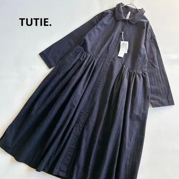 새상품 TUTIE. 코튼 기모 코트 원피스 싸개 버튼 프론트 오픈