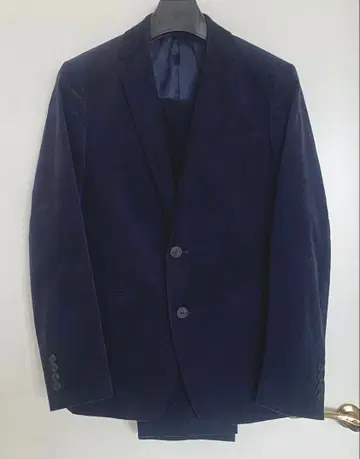 코듀로이 네이비 수트 자켓 팬츠 세트 34 S 상당