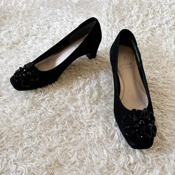 미사용급 Riz raffinee 펌프스 비쥬 꽃 가죽 리즈라피네