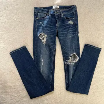 GYDA 데미지 가공 스키니 데님