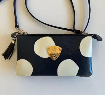 ATAO 부부 지갑 미니백 지갑 백 네이비와 화이트의 물방울 패턴