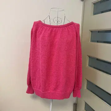 SHIPS any F 프리 사이즈 푸샤 핑크 로우 게이지 스웨터