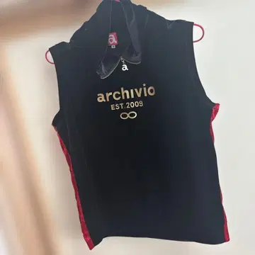 아키비오 캐주얼 베스트 블랙 레드