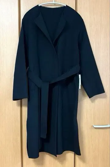 택 포함 그린 라벨 릴랙싱 노카라 코트 34 블랙