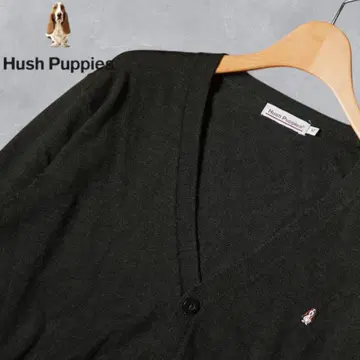 YJ442@ Hush Puppies 울 V넥 가디건 그린