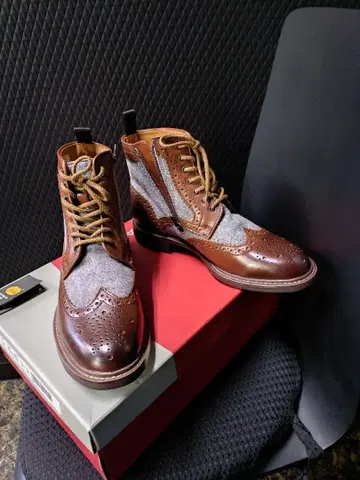 REGAL 브라운 가죽 부츠 24.5cm 사이즈 레이스업 부츠