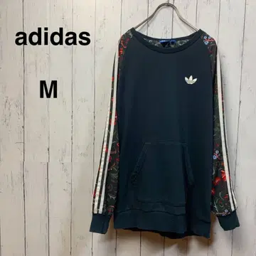 아디다스 쓰리 스트라이프 롱슬리브 T 여성용 L 블랙 꽃무늬