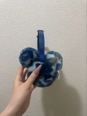 헤이세이 갸루 Y2K 00s 디즈니 미키 귀마개 귀도리 카모플라쥬 파랑