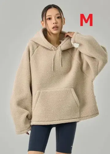 젝시믹스 쉘파 오버핏 후드티 M 소프티 베이지