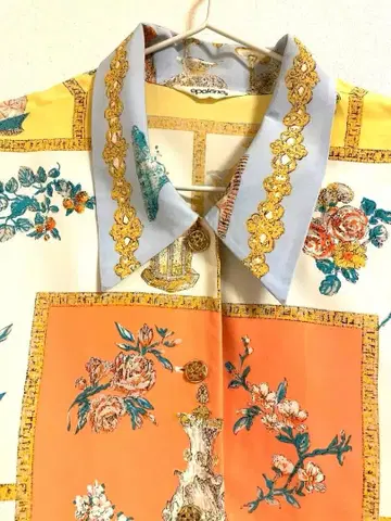 파티, 골드 버튼 화려한 블라우스