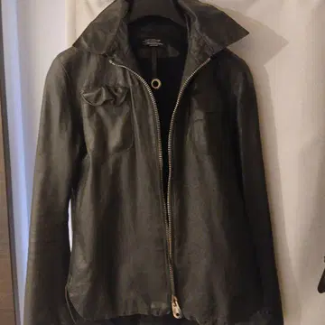 MARCO TAGLIAFERRI 다크 그린 가죽 자켓