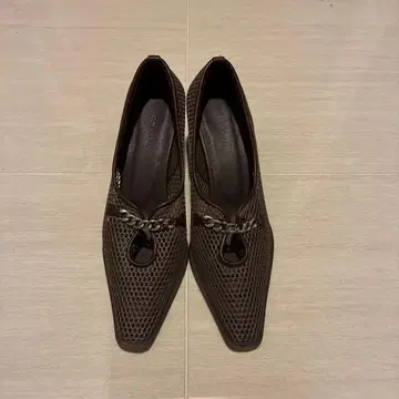 COCODEAL 코코딜 브라운 메쉬 펌프스 힐 S 사이즈