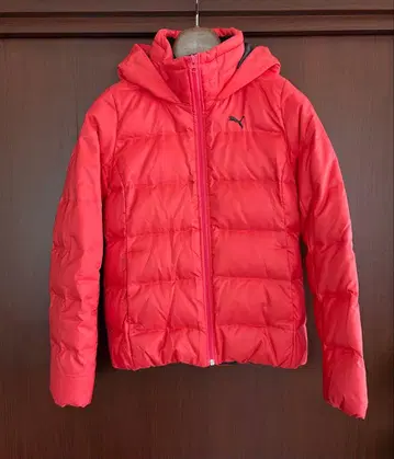 PUMA 후드 부착 다운 자켓 오렌지 S 사이즈
