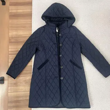 BEAMS 네이비 퀼팅 자켓 후드 부착 빔즈