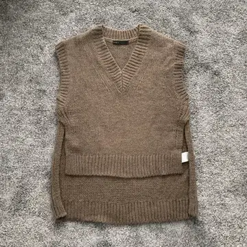 NOBLE 노블 알파카 MIX 롱 슬릿 니트 베스트