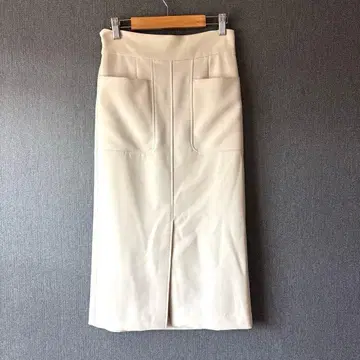 IENA 아이보리색 타이트 롱 스커트 36 슬릿 깔끔 고급