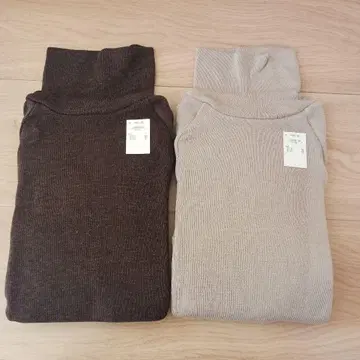 돌려 입기 7데이즈 하이넥 2색 세트 다크 브라운 베이지