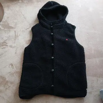 Gymphlex 짐플렉스 보아 베스트 싸개 버튼 후드 베스트 블랙