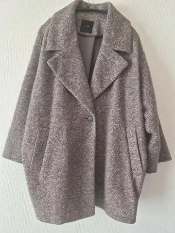 Spick & Span W 슬라이버 헤링본 미들 코트 2022AW