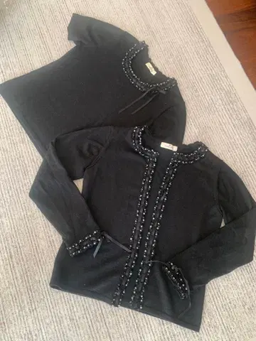 새상품급 갤러리 비스콘티 리본과 비즈 앙상블