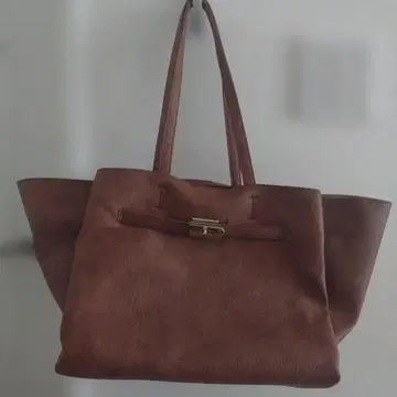 브라운 토트백 합성 피혁