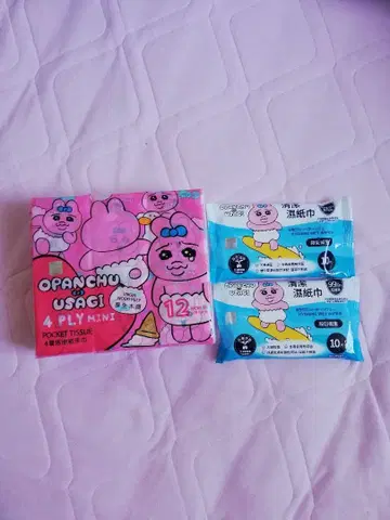 OPANCHU USAGI 포켓 티슈 12개와 물티슈 2개