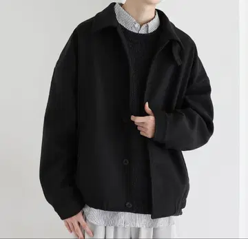 2way 빅 실루엣 멜톤 숏 블루종