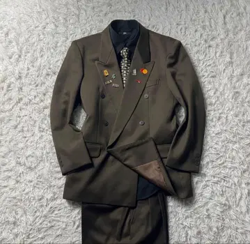 브라운 더블 브레스트 비즈니스 정장