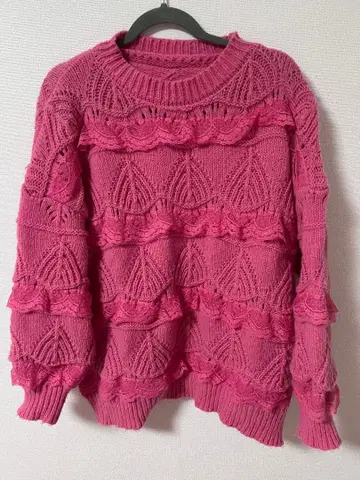 핑크 오버 사이즈 니트