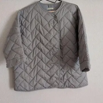 eversince 그레이 퀼팅 자켓 사이즈 조절 버튼 포함