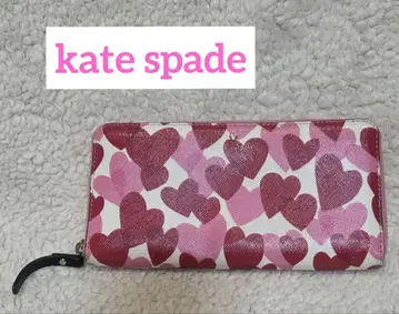 새상품급 kate spade 하트 무늬 장지갑 핑크 레드 골드 지퍼