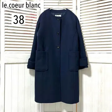 새상품급 le.coeur blanc 루쿨블랑 노카라 울 코트 38