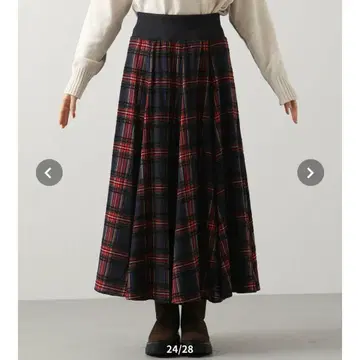 그레디 브릴리언트 체크 플레어 스커트