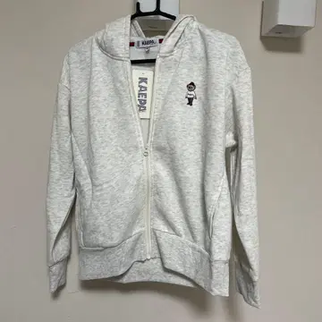 새상품 속기모 곰돌이 KAEPA M 사이즈 라이트 그레이 후드티