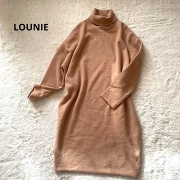 LOUNIE 루니 니트 원피스 베이지 터틀넥