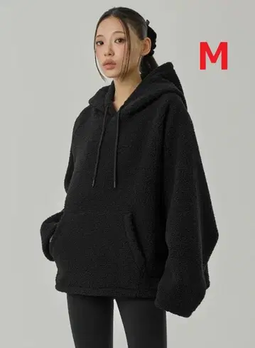 젝시믹스 쉘파 오버핏 후드티 M 블랙