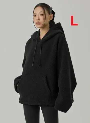 젝시믹스 쉘파 오버핏 후드티 L 블랙